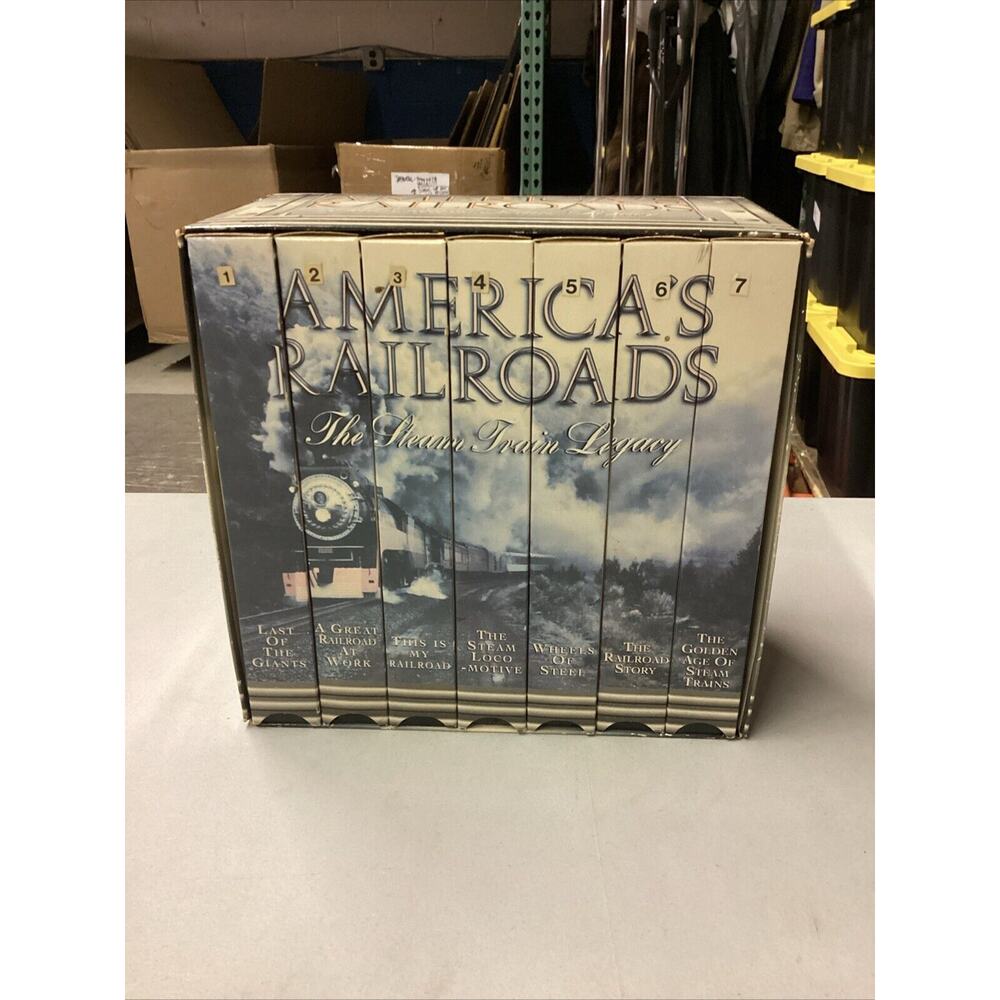 Americas Railroads The Steam Train Legacy Box Set - 7 VHS Tape Set